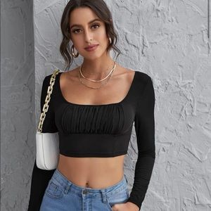 Shein black cropped longsleeve